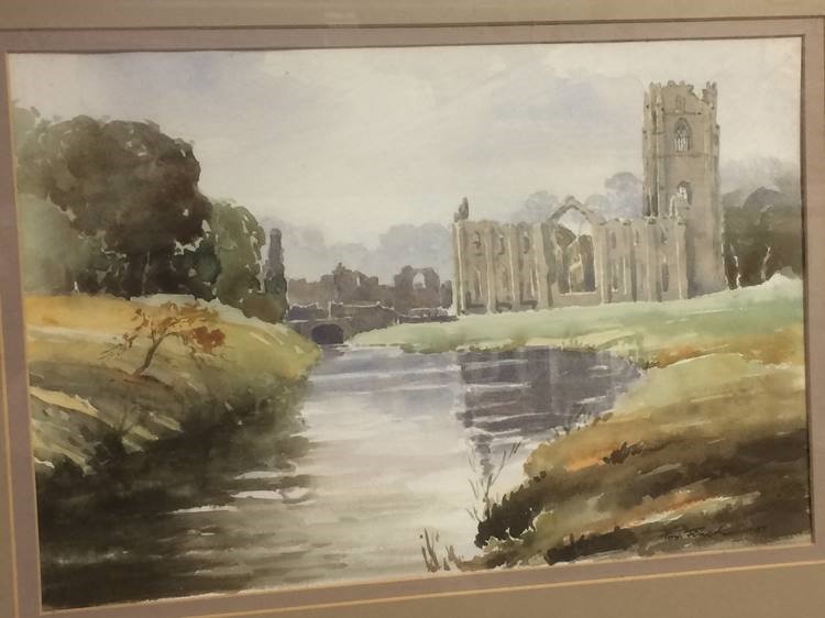 Watercolour, Tom Finch, 'Fountains Abbey' - Image 2 of 2