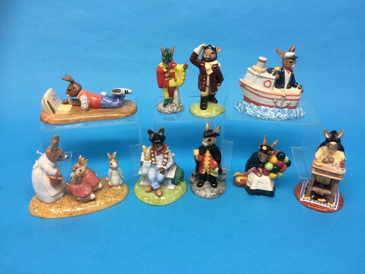 Nine various Royal Doulton 'Bunnykins' figures