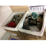 Two boxes of costume jewellery