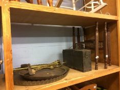 Benares table, ammo box and fire iron