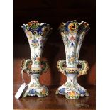 Pair of Majolica mosianic vases