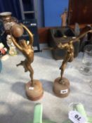 Two Spelter Art Deco figures