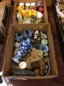 Two boxes including Wedgwood, Royal Doulton etc.