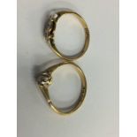 Two diamond rings stamped '18ct', 3.9g