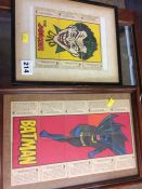 Framed Joker and Batman cards