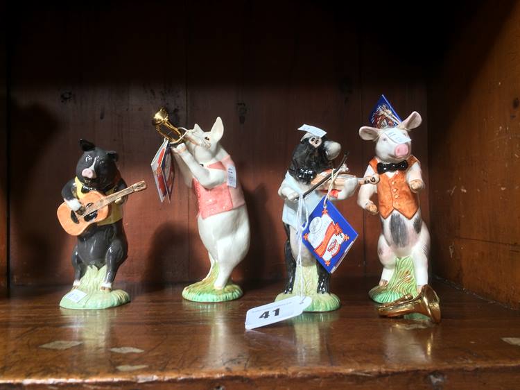 Four boxed Beswick Pig Band figures - Image 2 of 4