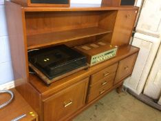 Teak sideboard, mannequin and teak record cabinet