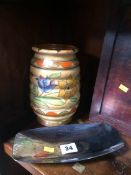 Charlotte Rhead vase and a Keswick tray