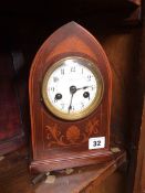 Edwardian mahogany mantle clock