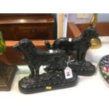 Pair of cast iron St Bernard door stops