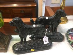 Pair of cast iron St Bernard door stops