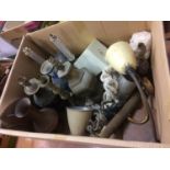 Box of assorted, various lamps etc.