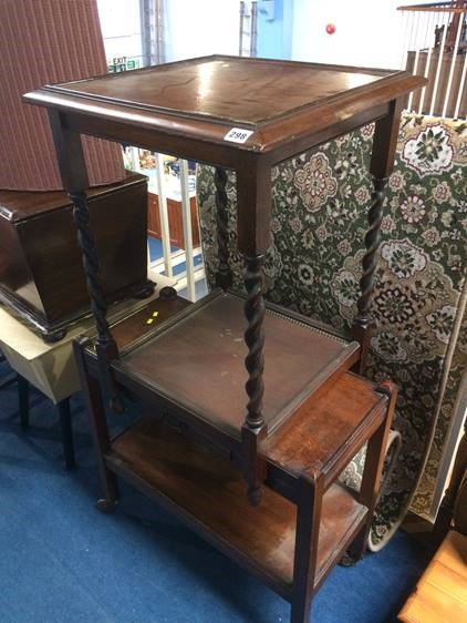 Tea trolley and a barley twist table