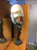 Art Nouveau style figure holding a mirror, various maling etc