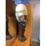 Art Nouveau style figure holding a mirror, various maling etc