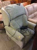 Green rise and recliner armchair