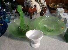 Two Jobling glass bowls etc.