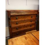A 19th century mahogany straight front chest of six drawers