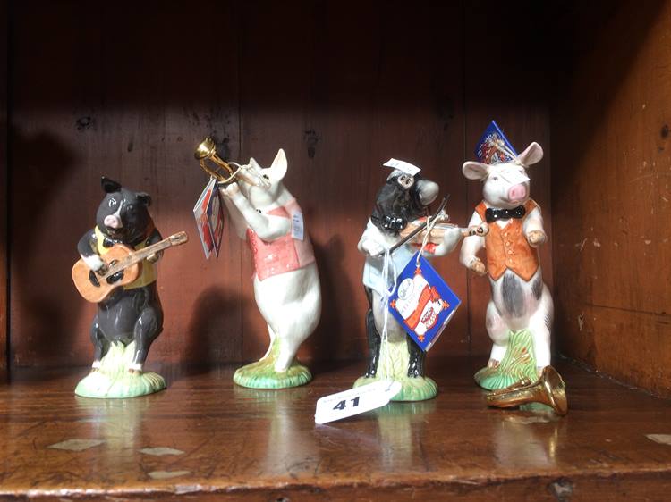 Four boxed Beswick Pig Band figures