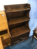 Ercol oak Waterfall bookcase