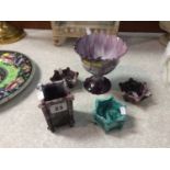 Collection of Sowerby malachite glass