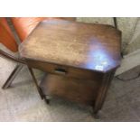 An Art Deco oak canteen of cutlery with two pull out ashtrays