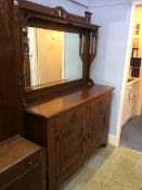 Walnut mirror back sideboard