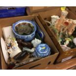 Two boxes of assorted including Maling, Beswick etc.