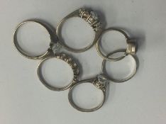 Assorted silver dress rings