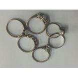 Assorted silver dress rings