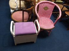 Linen box and pink chair