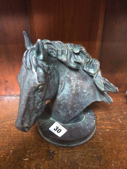 Cast bust of a horse
