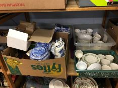 Four boxes including Ringtons china