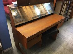 A teak Meredew dressing table and stool