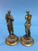 Pair of cast brass Classical figures