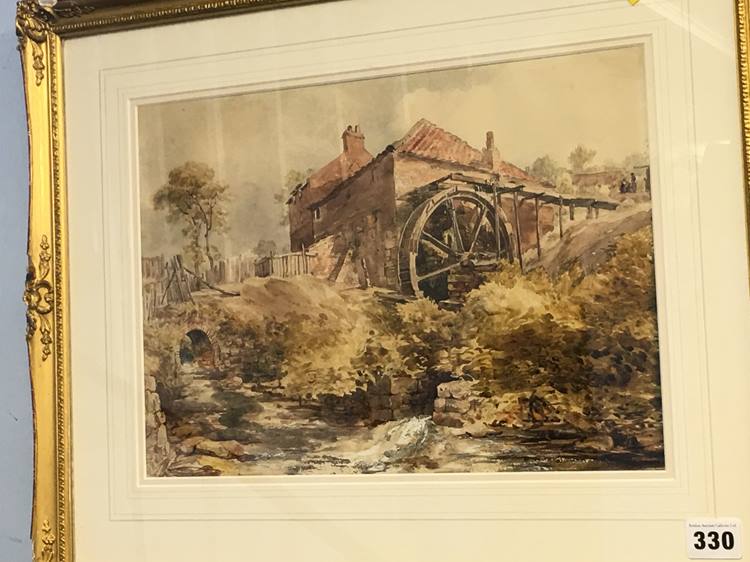 John Henry Mole (1814-1886), watercolour, signed, dated xx70, 'An old Water Mill' - Image 3 of 4