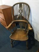 A Windsor stick back armchair