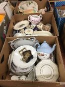 Three boxes of assorted china