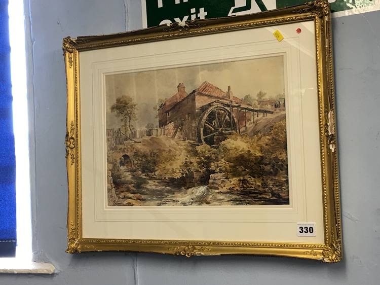 John Henry Mole (1814-1886), watercolour, signed, dated xx70, 'An old Water Mill'