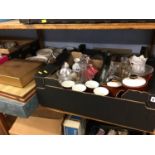 Three trays including Royal Doulton, Denby etc.