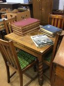 Oak barley twist table and chairs