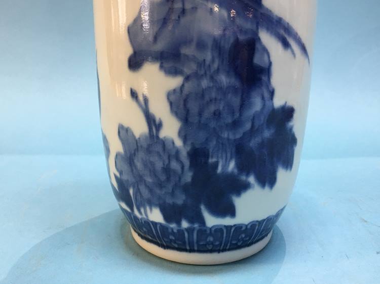 A Chinese blue and white vase, six character mark to base - Image 2 of 5