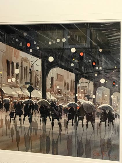 Peter J. Rodgers, watercolour, signed, 'Awnings and Brollies', 39 x 39cm (D) - Image 2 of 3
