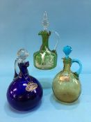 Mary Gregory type decanter and two others (3)