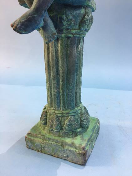 A cast figure of a girl on a column - Image 3 of 4