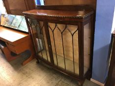 Mahogany bow front china cabinet