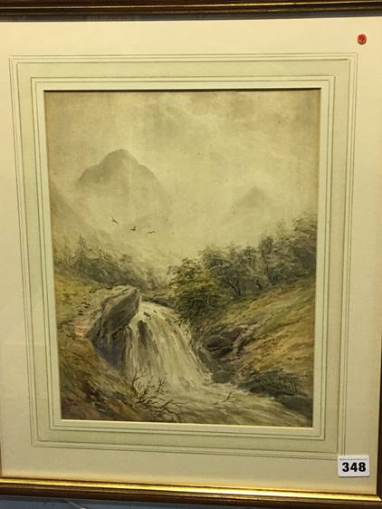 John Davidson Liddell (1859 - 1942), watercolour, signed, 'Mountainous River landscape', 33 x 26cm