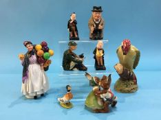 Royal Doulton figure 'Biddy Penny Farthing', Beswick King Fisher etc.