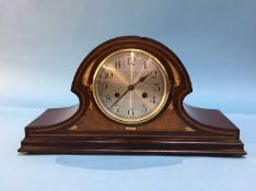 Inlaid mahogany Edwardian mantle clock