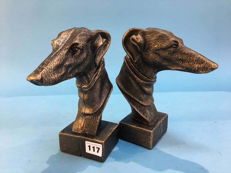 Pair of Whippets head busts